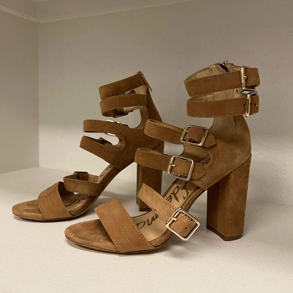 Worn once! Sam Edelman strappy block heel